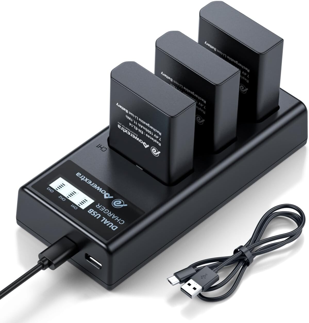 Caricabatterie ENEGON EN-EL14 20W - Doppia Batteria Per Fotocamere Nikon - Foto 7