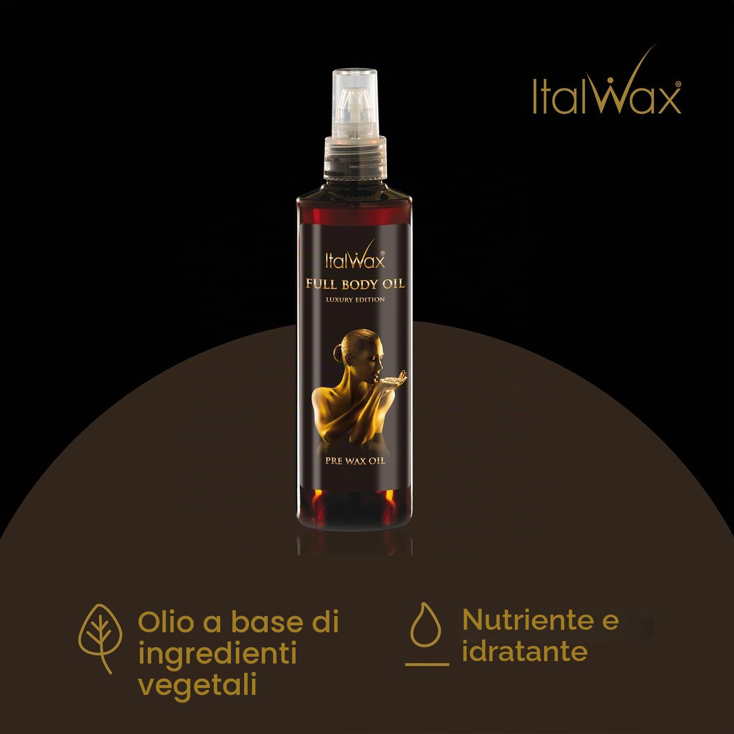 Italwax Luxury Full Body Oil - 250ml – Olio per la preparazione della pelle prima della depilazione con ceretta a caldo – Permette una facile applicazione della cera