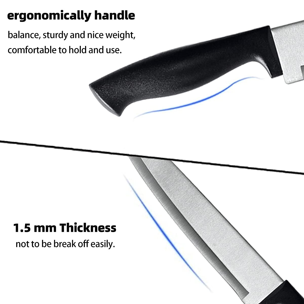 dearithe Knife Set, Black 8 Piece Kitchen Knife Set with Acrylic Stand