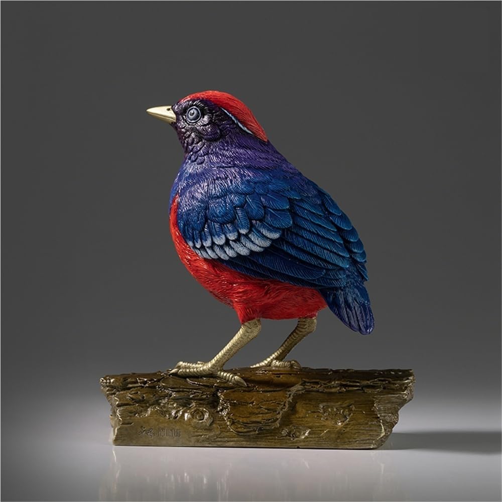 Dekorative Figuren Kupfer Granatapfel Rot Acht-Farbe Drossel Kreative Vogel Ornamente Hause Desktop Dekoration Handgemachte Statue Schreibtischdekoration