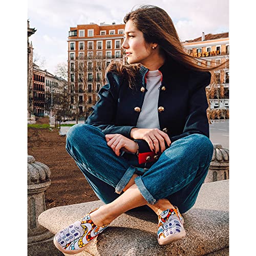 Image of UIN Women's Artistic Slip-On Shoes Vibrant Floral Casual Loafers Lightweight Comfortable Travel Footwear