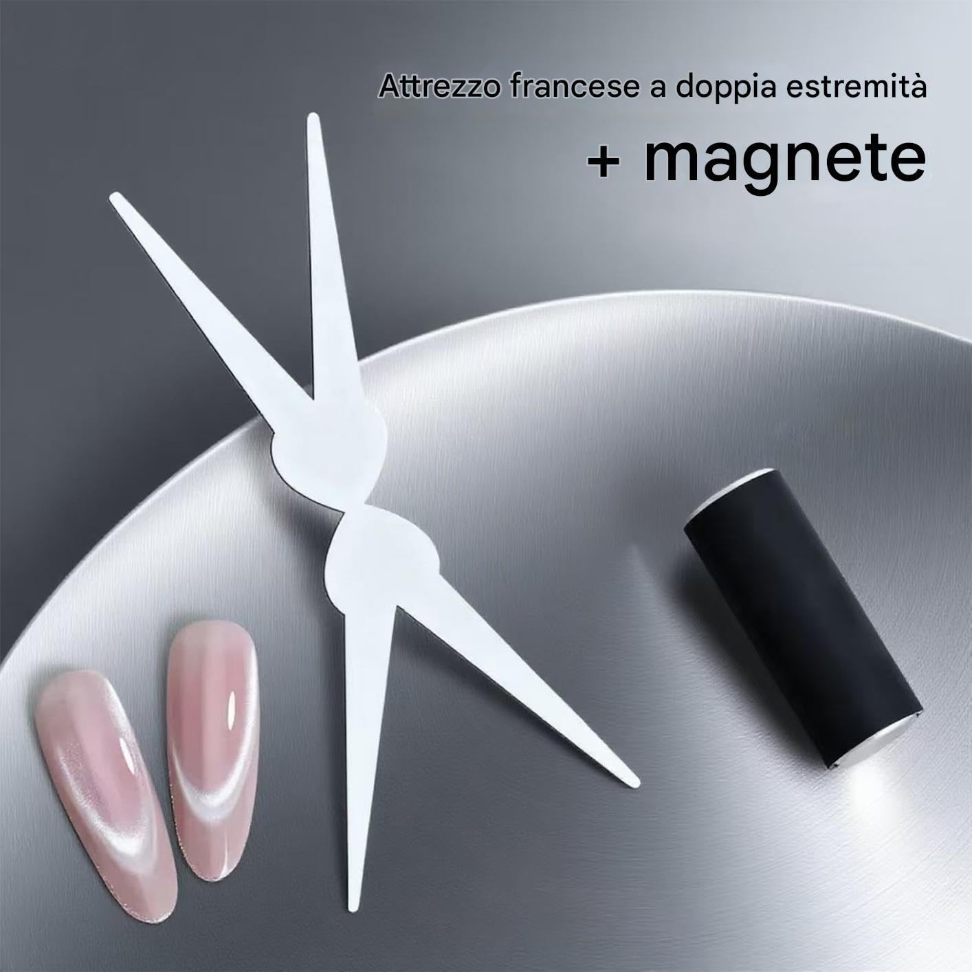 Attrezzo Magnetico per Unghie,Doppia Testa Strumento Unghie - Strumento Magnetico Manicure,per Salone Feste Matrimonio Casa Pendolari Principianti