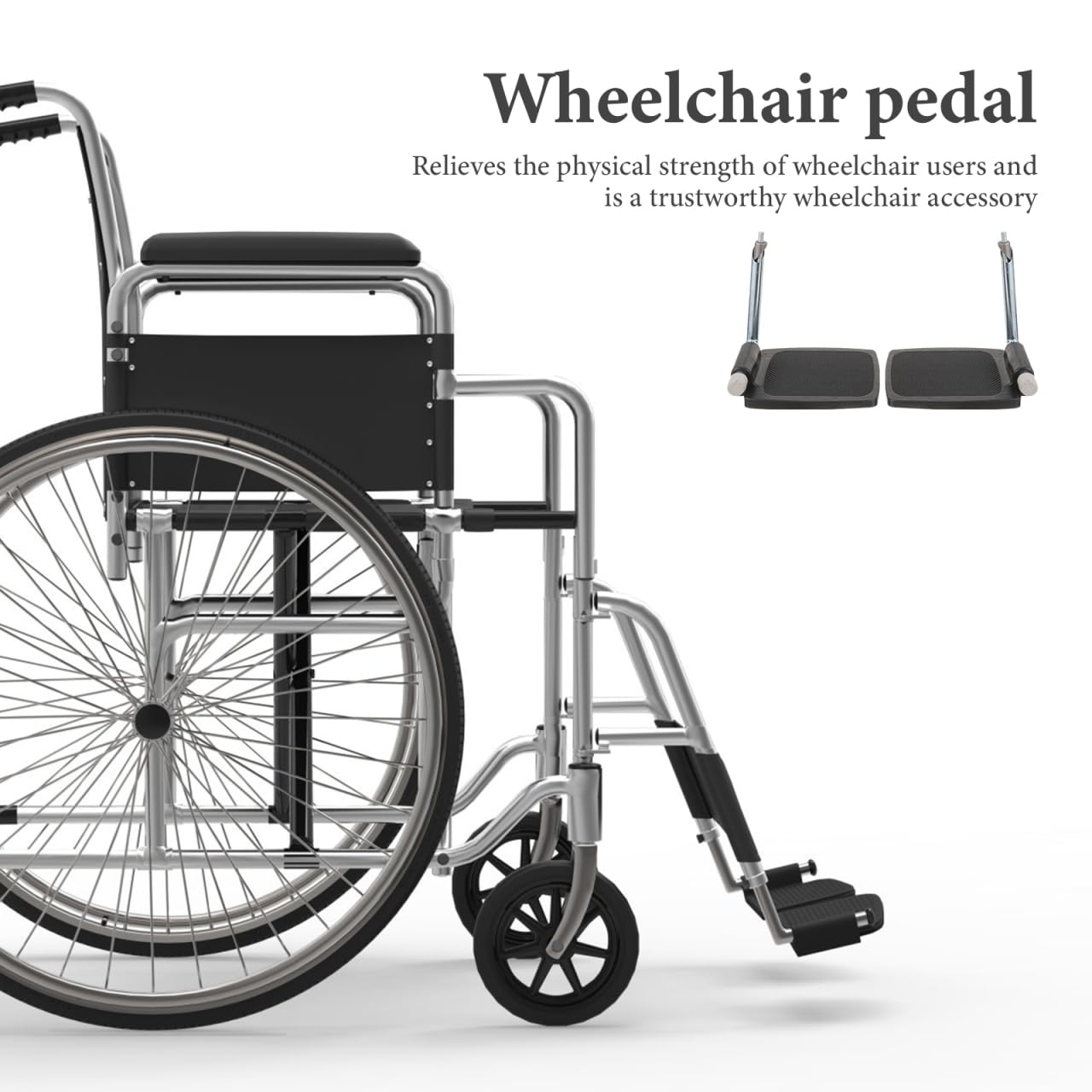 Healvian 1 paire de repose-pieds de rechange pour fauteuil - Repose-pieds universels pour fauteuil - Pédale de rechange robuste en plastique