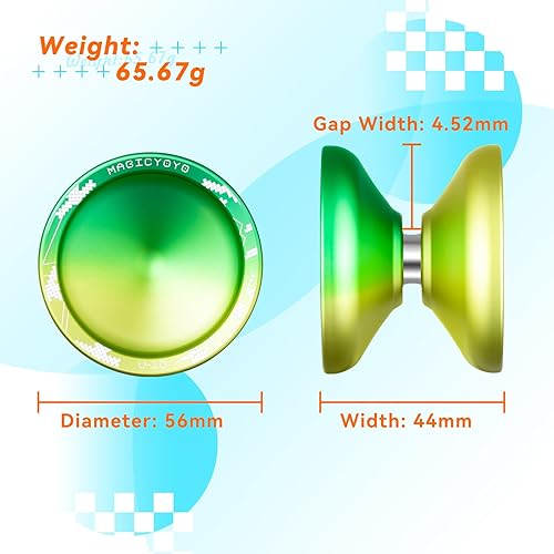 Miniatura 5 de YOSTAR V10 Yoyo Pro Yoyo que no responde para niños y adultos, trucos profesionales de giro de dedos yo para principiantes con 12 cuerdas de yoyo +