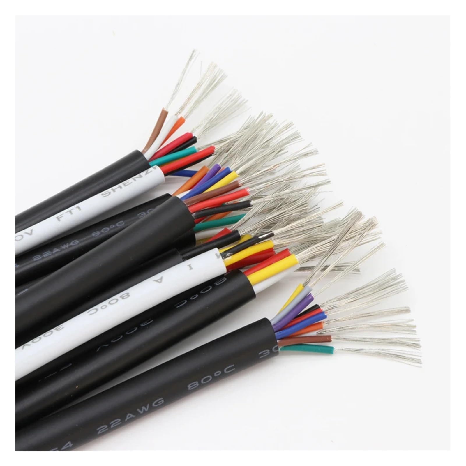 Drut elektroniczny, UL2464, osłonięty kabel miedziany, 2, 3, 4, 5, 6, 7, 8, 9, 10 rdzeni, elektroniczny kabel audio (BK 26AWG, 10M-9 CORES)