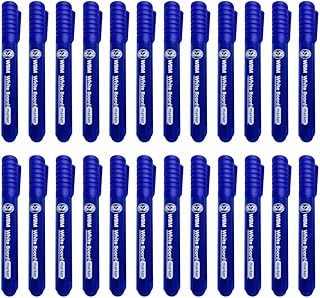 (Pack of 60) Blue Whiteboard Markers Dry Erase Marker Pens Dry Wipe Whiteboard Pens Bullet Tip Non Toxic Low Odour for Writing on Whiteboard Flipcharts Planners Glass For School Office & Home