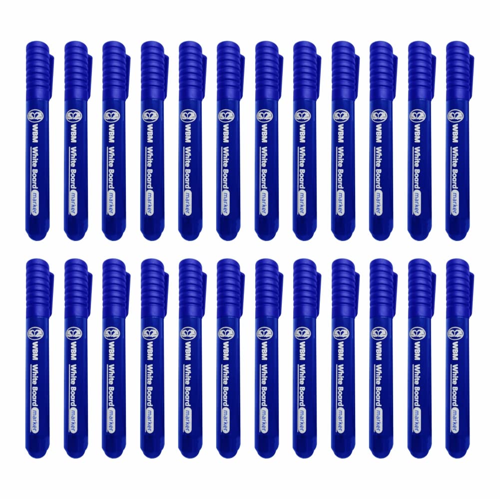JMS we create smile (Pack of 60) Blue Whiteboard Markers Dry Erase Dry Wipe Pens Bullet Tip Non Toxic Low Odour Writing School Office Home