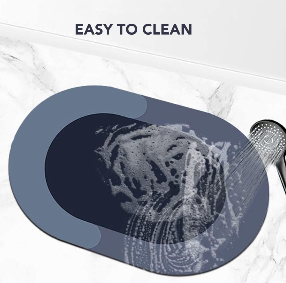 SARNESHWERAM Large Bath Mat Bathing Room-Quick Drying Mat -Water-Absorbing Quick-Drying Floor Mat (Multicolor) (Oval Print) (Heavy New Bathroom MAT (3 MM) 3