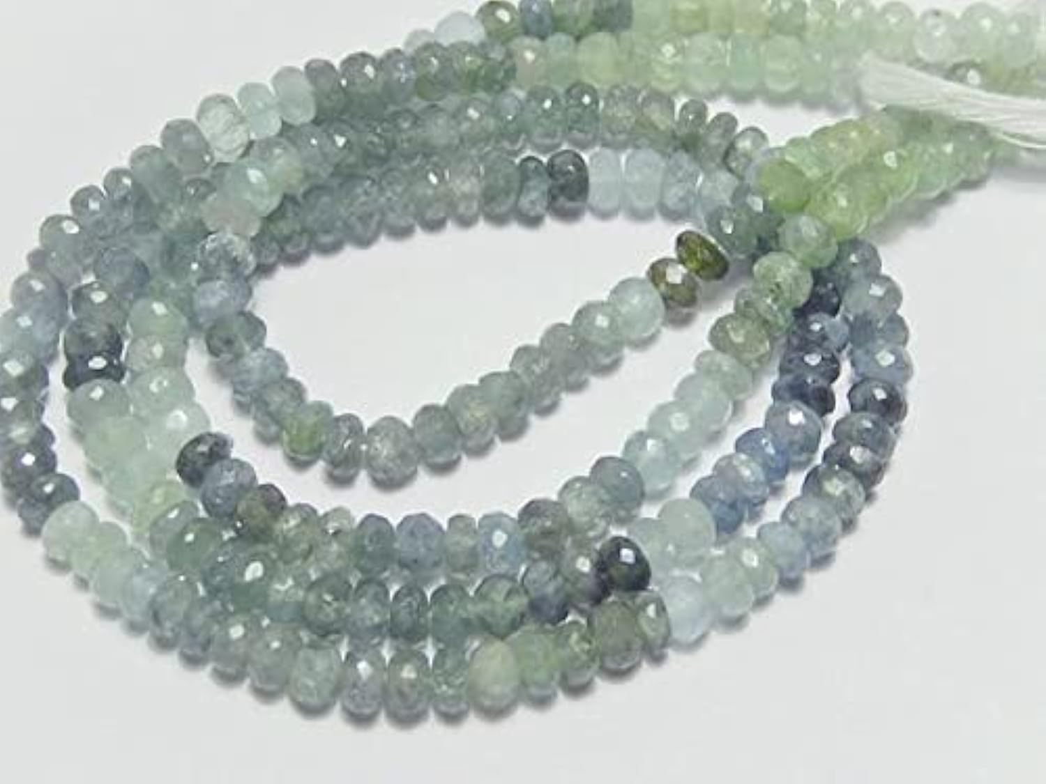 Moss Aquamarine en fil de perles rondelles 5mm pour création de bijoux