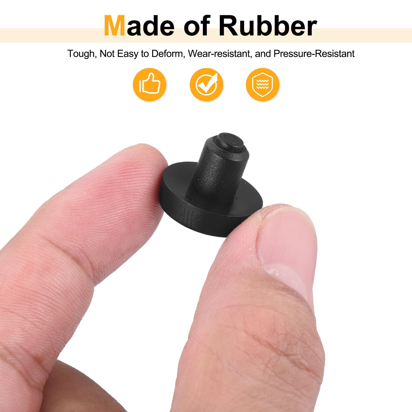 QUARKZMAN 20 Pezzi Paracolpi da Tavolo con Piano in Vetro con Stelo, Cuscinetti Antiscivolo in Plastica per 8mm Foro, Tappi Terminali per Piedi Coperture Protezioni per Sedia Armadio (Nero)
