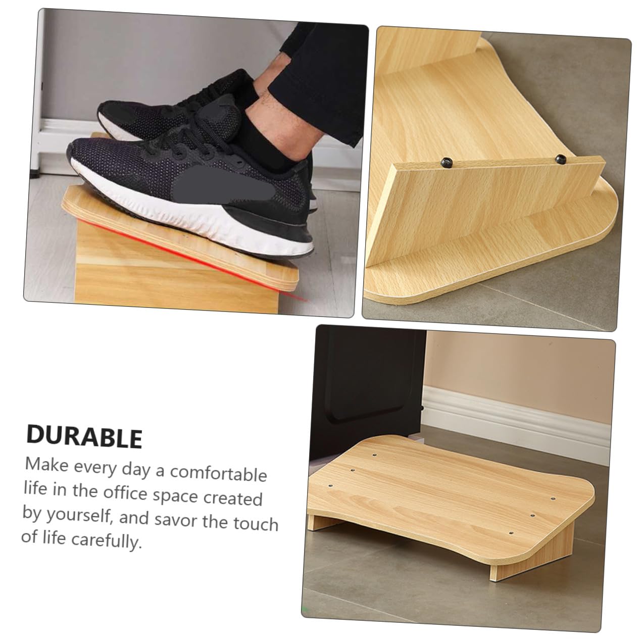 SOLUSTRE Poggiapiedi da Ufficio Poggia Piedi Pratico in Legno Portatile e Facile da Riporre per per per Casa e Ufficio