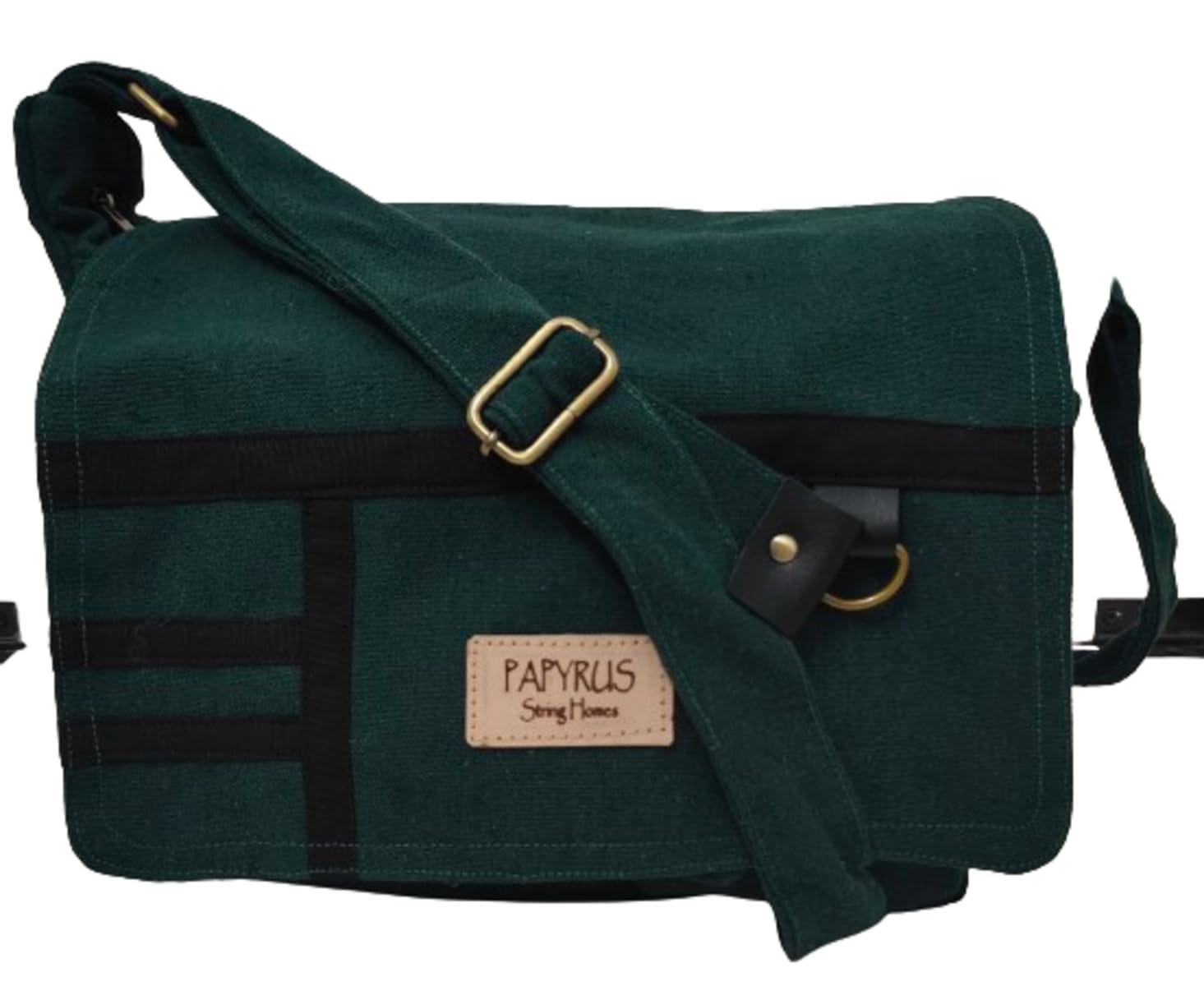 Large size(33x25x10cm) handmade messenger sling cotton canvas bag/Gent's and women/Denim green/Non synthetic/Eco friendly-image-29