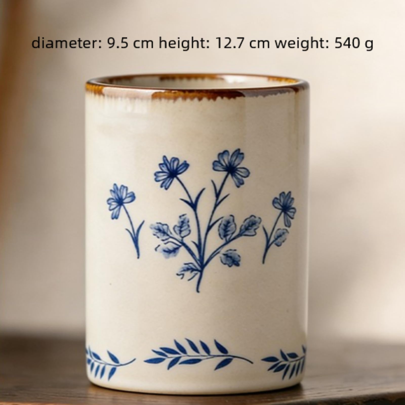 Keramik-Stifthalter, Tischplatte, 12,7 cm, antikes Ornament