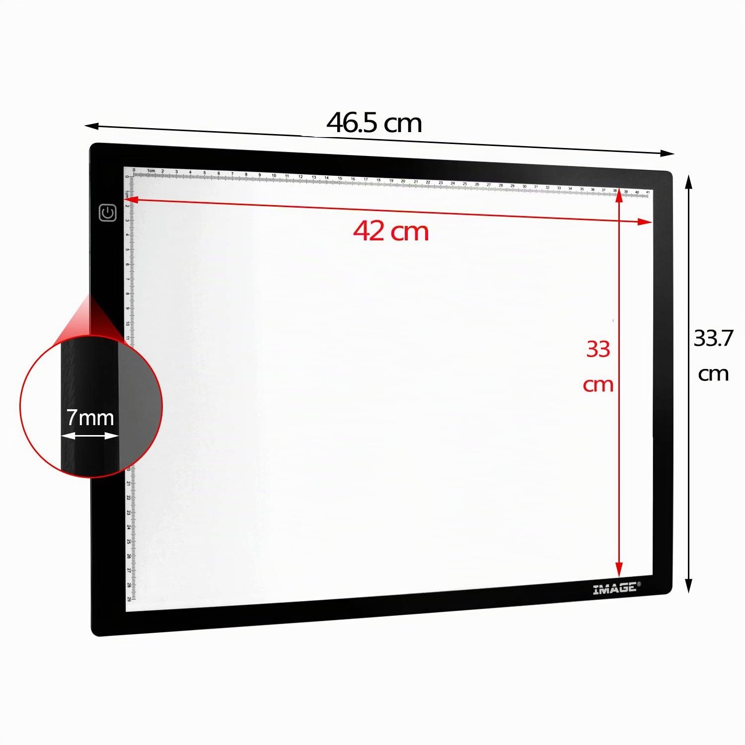 Magnetisch A3 LED Leuchttisch, AGPtEK Leuchtpad Leuchtplatte für Zeichnen, 46.5cm/18.3inch x 33.7cm/13.26 inch A3 Größe 7mm Ultradünn, Stufenlose Helligkeitsregelung mit Speicherfunktion -"MEHRWEG"