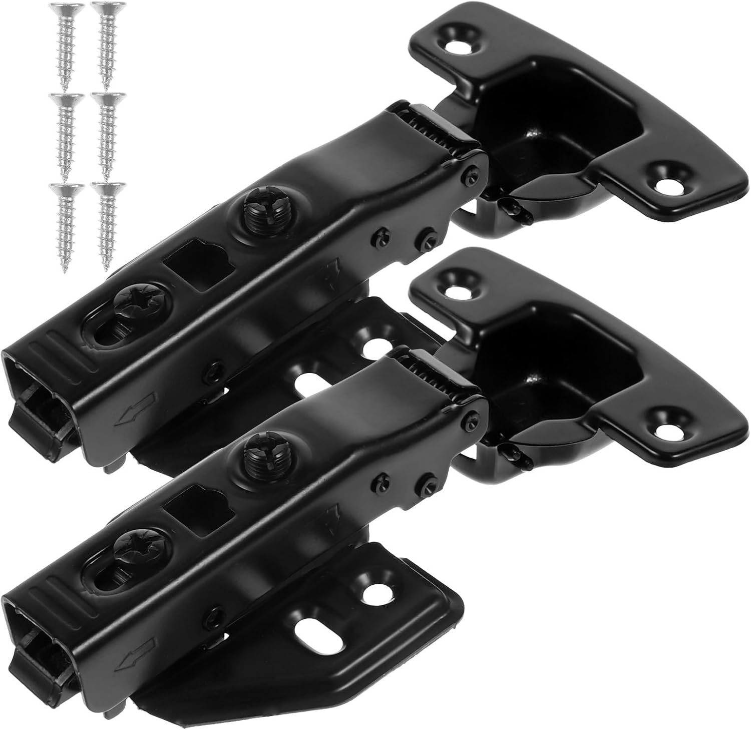 2pcs Black Cabinet Door Hinges Soft Close Concealed Full Overlay Kitchen Cabinet Hinges for Doors Home Furniture Hardware