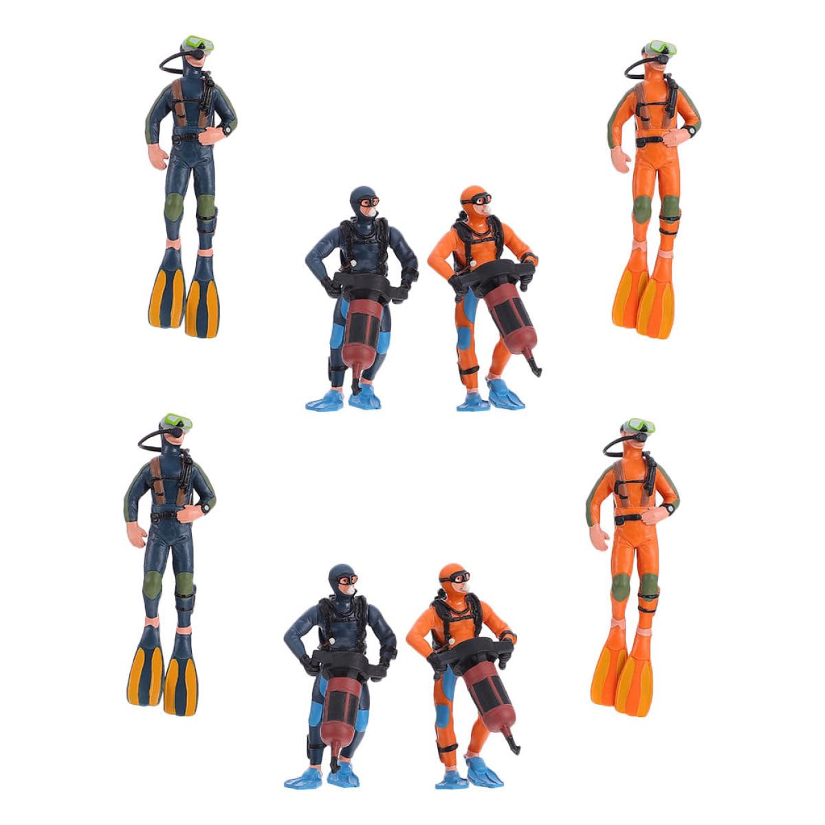 Ornement en PVC de 8 Figurines de Plongeurs Miniatures Étanches pour Décor de Plage ou Classes, Artisanat Décoratif Réaliste pour Garçon et Filles