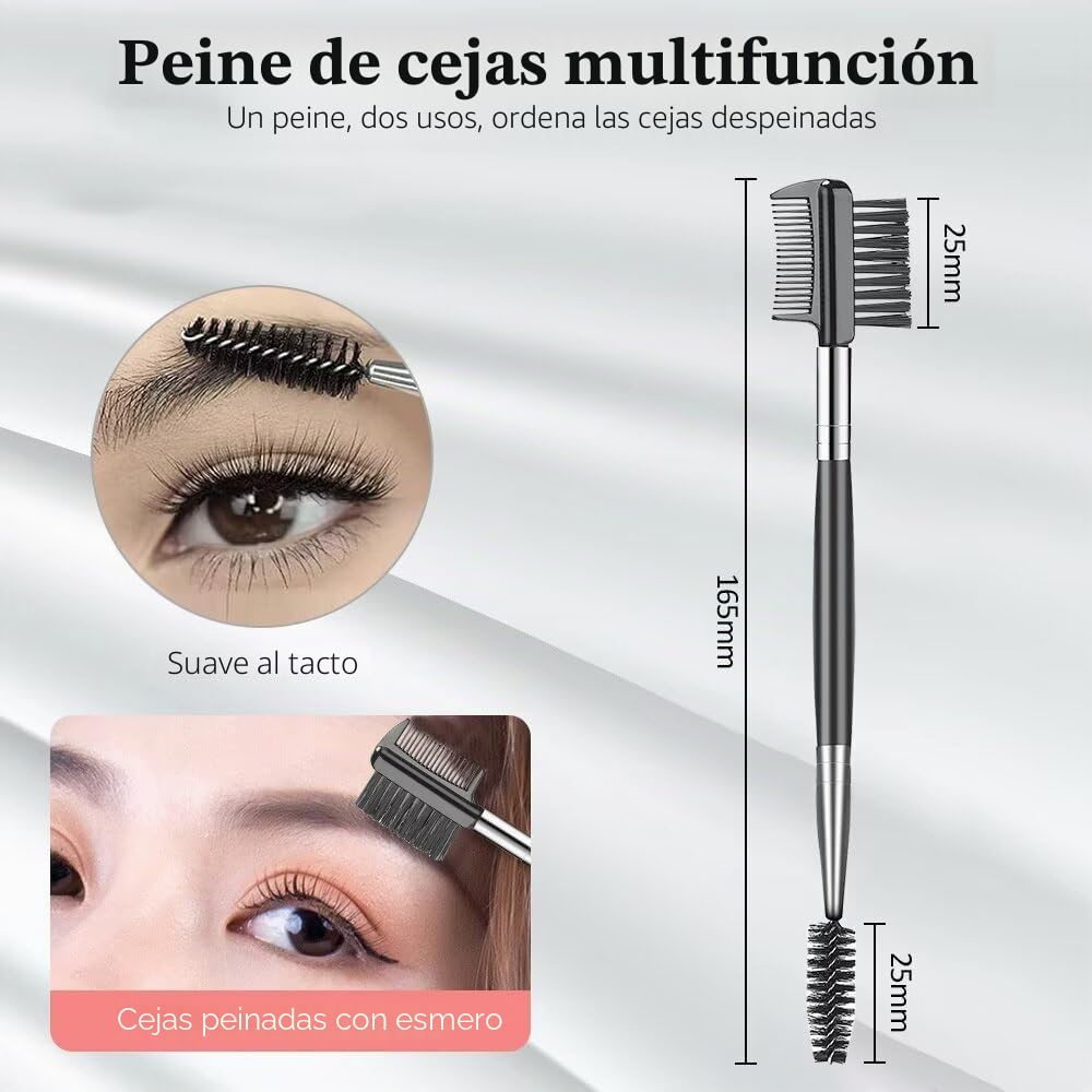 Cepillo para pestañas peine separador herramientas profesionales maquillaje ojos (juego de 3)