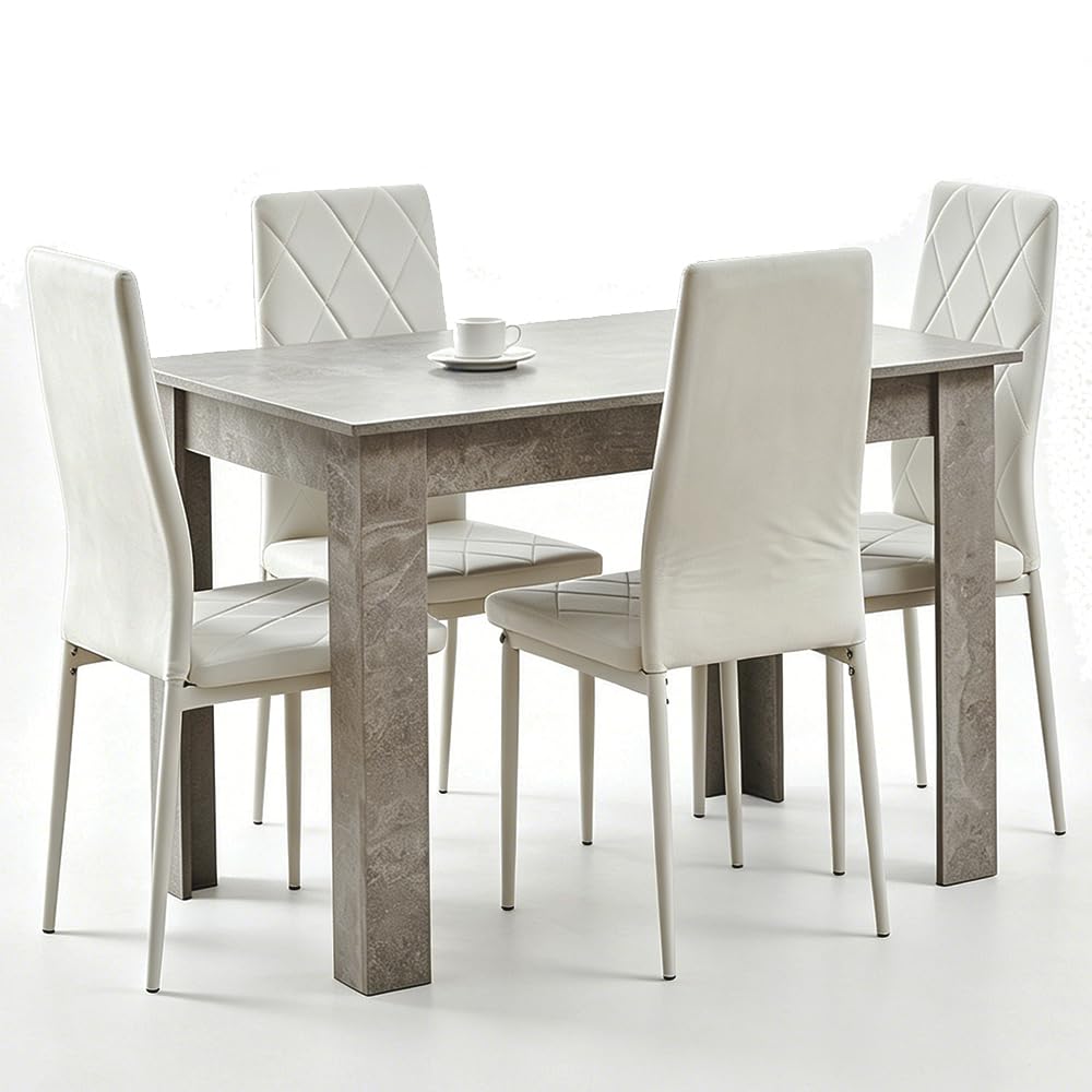 Rainbow Tree 5 Piece Dining Table and Chairs Set 4 for Dining Room Modern Wooden Dinner Table with 4 Chairs for Family Dinner Set