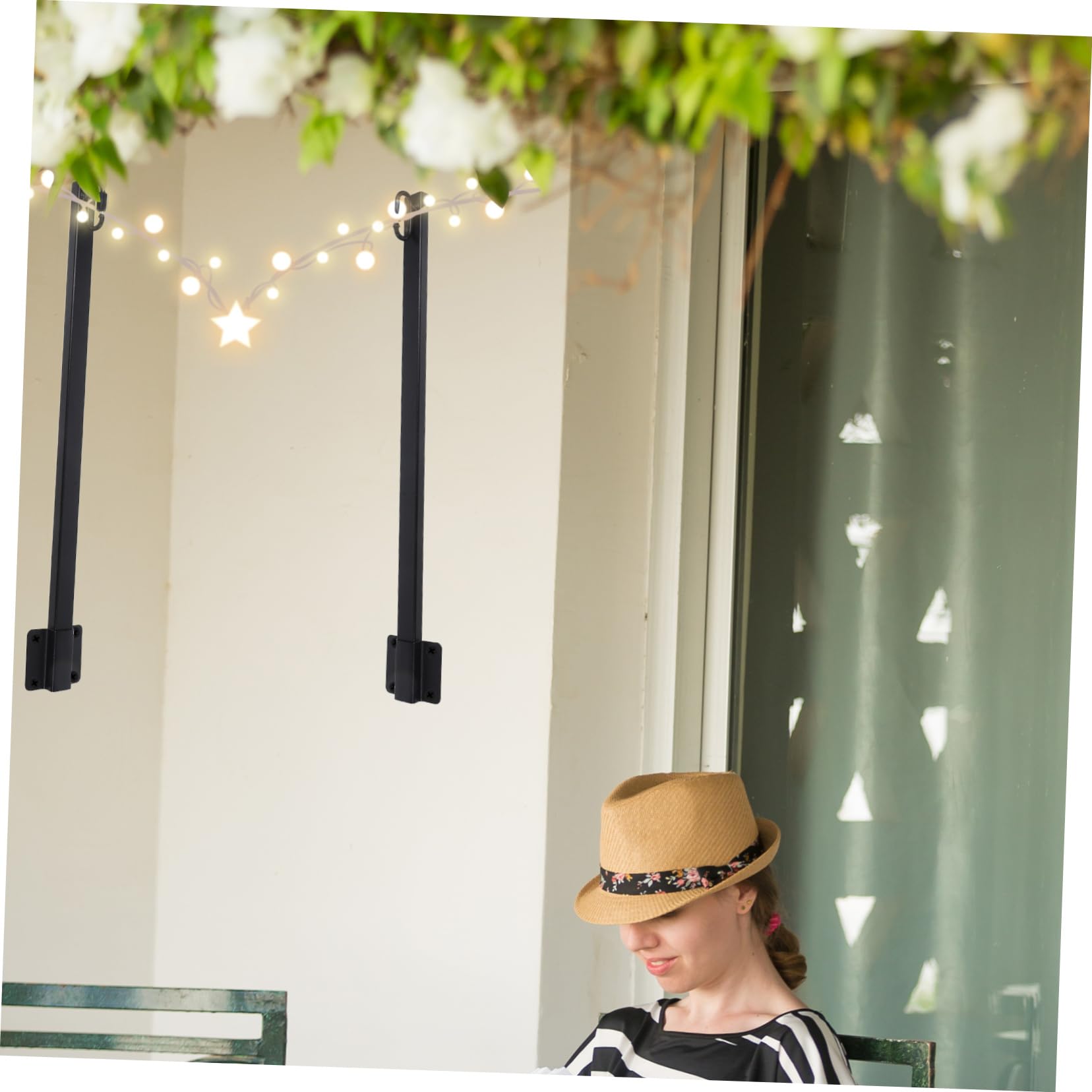 Veemoon 1ensemble Poteaux Métal Pour Suspension De Lumières Décoratives Kit De Supports Pour Fête Extérieur Pour Et Jardins