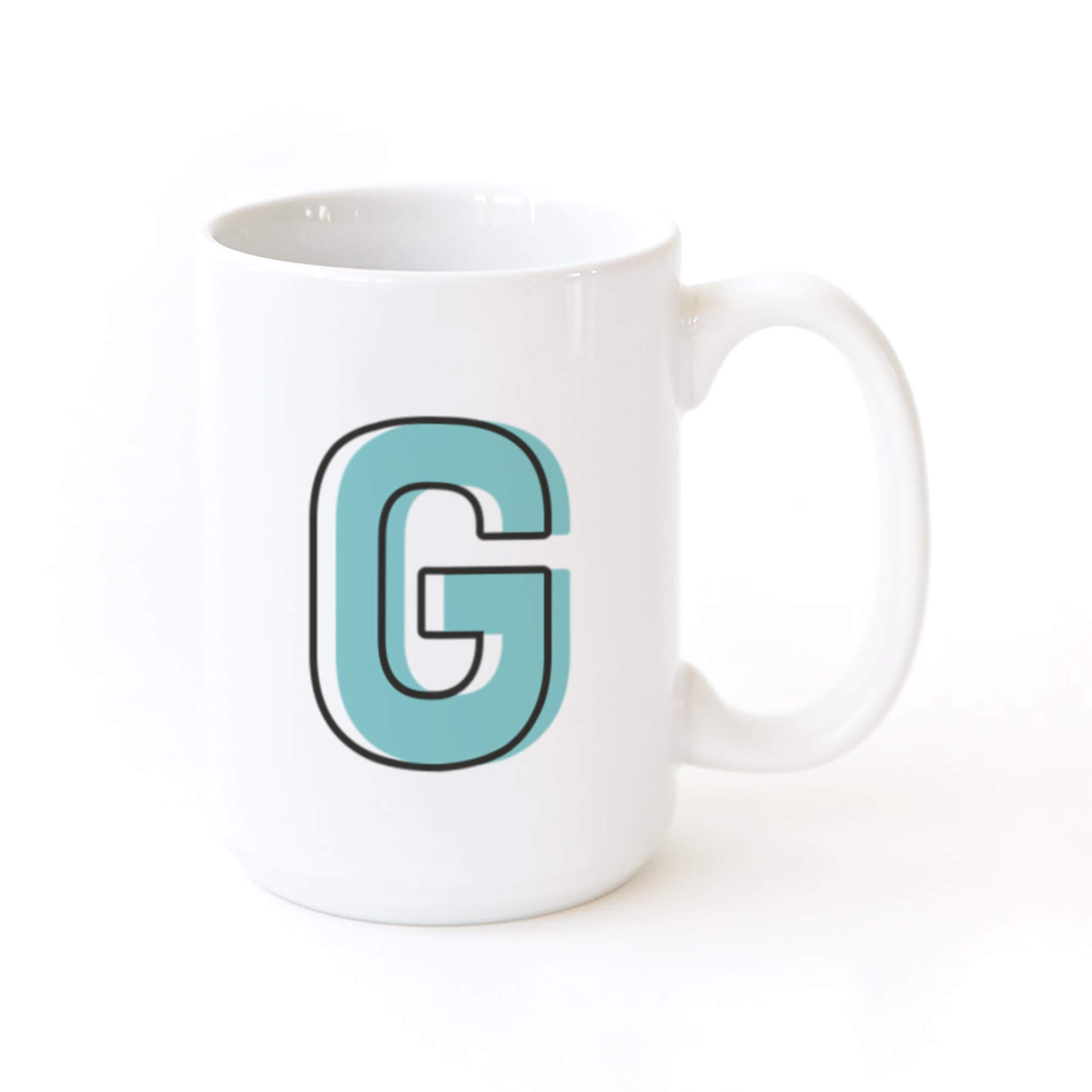 Candy Pop Personalized Monogram Initial Letter G Coffee Mug Porcelain Ceramic Coffee Mug. For Her, For Him