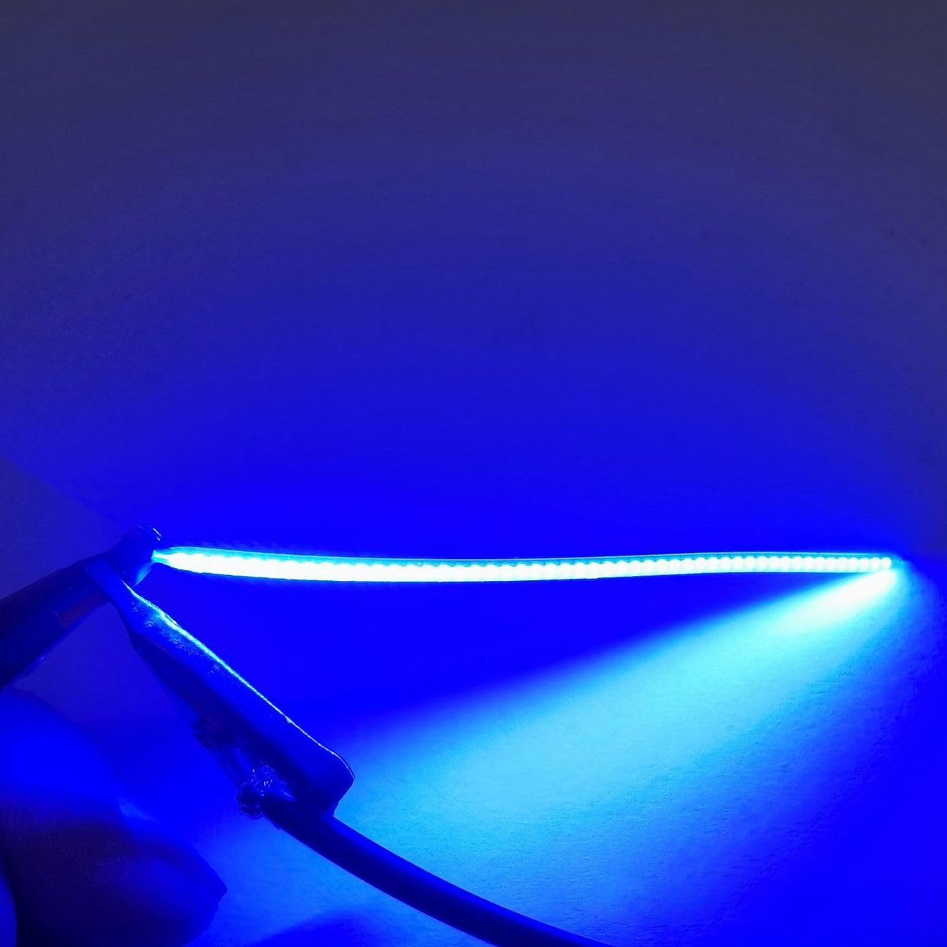 Confezione da 4 filamenti LED flessibili blu da 80 mm con terminali alla stessa estremità per un facile cablaggio fai da te, diodo 3 V per progetti di illuminazione personalizzati