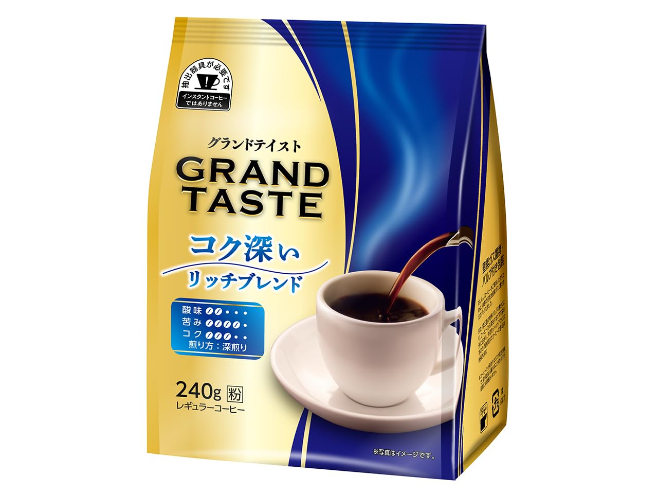 キーコーヒー グランドテイスト コク深いリッチブレンド 粉 (FP) 240g