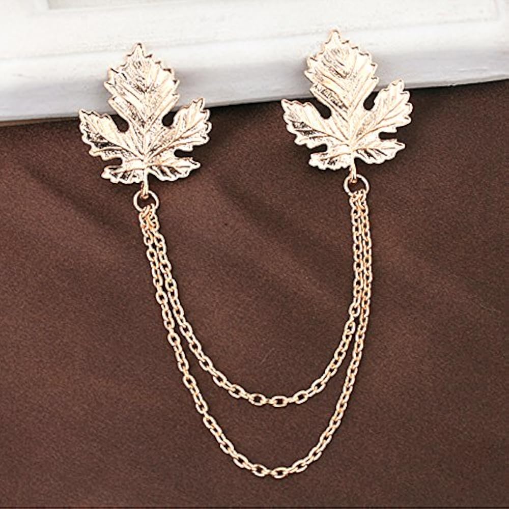 Amazon | KOZEEYレトロ 襟ピン ブローチピン タッセルチェーン付