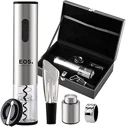 Kit Abridor de Vinho Elétrico Eos Eab03m Inox + Maleta