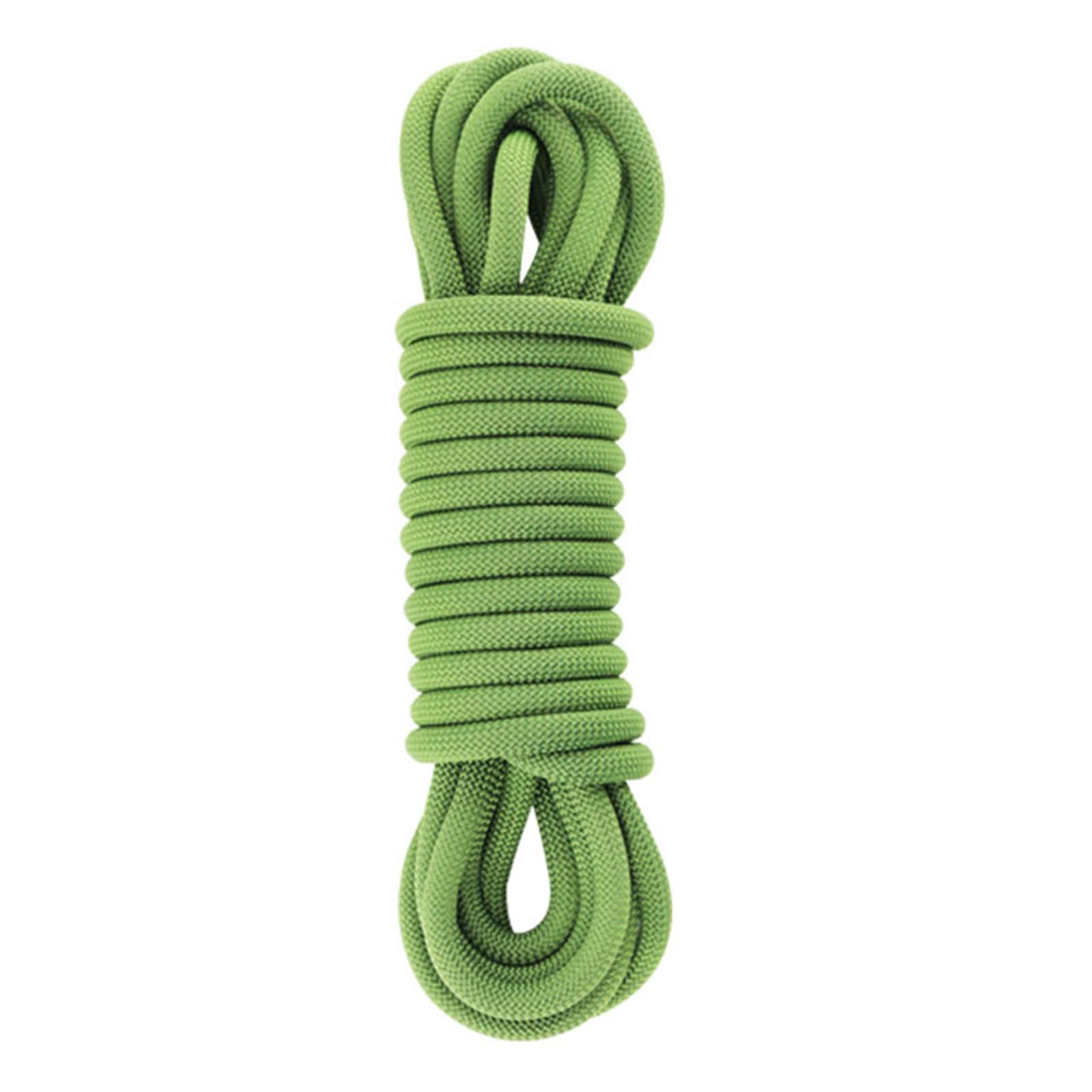 Corda arrampicata Verde 8mm/9mm/10mm/10.5mm/11mm/12mm Corda Di Sicurezza Da Esterno，Corda Di Fuga / Corda Di Vita / Corda Di Nylon Resistente All'usura，Attrezzatura Multifunzionale Per (Size:9mm-30m)