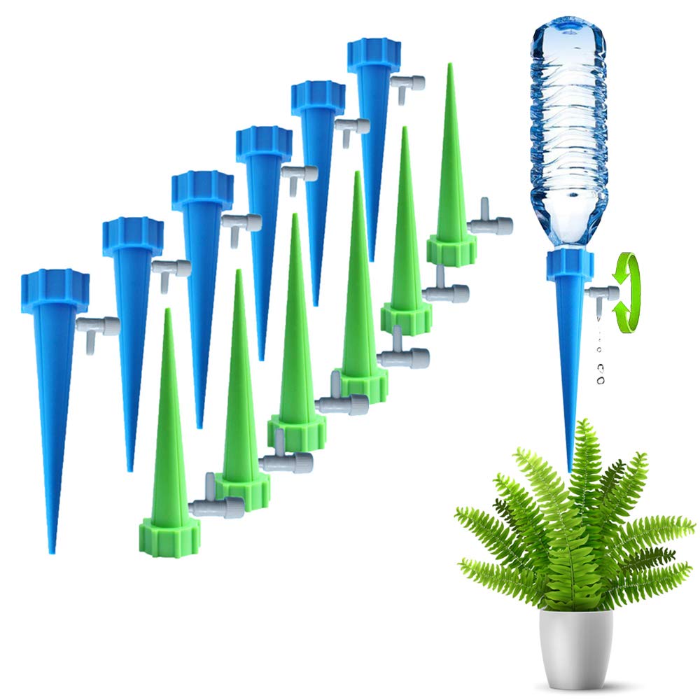 ARTEM Self Plant Watering Spikes Auto Drippers Irrigation Devices Vacation Automatic Plants Water System with Adjustable Control Valve Switch Design