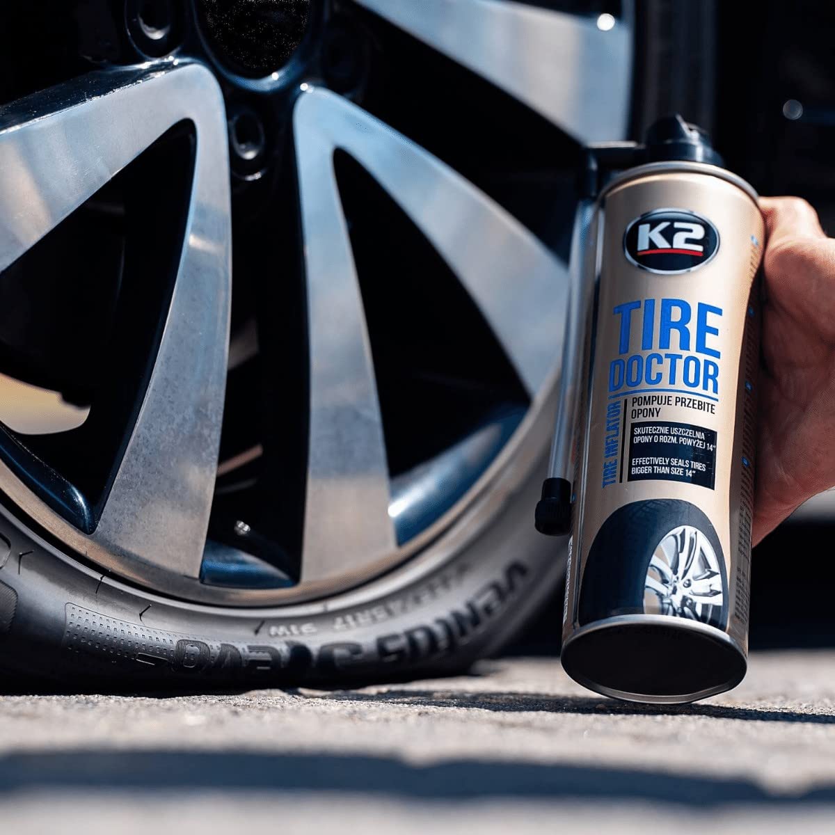 K2 Spray Repara Pinchazos - Reparación de Ruedas Tire Doktor - para Reparar Neumáticos sin Cámara - Líquido Antipinchazos para el Coche - 400 ml (3)