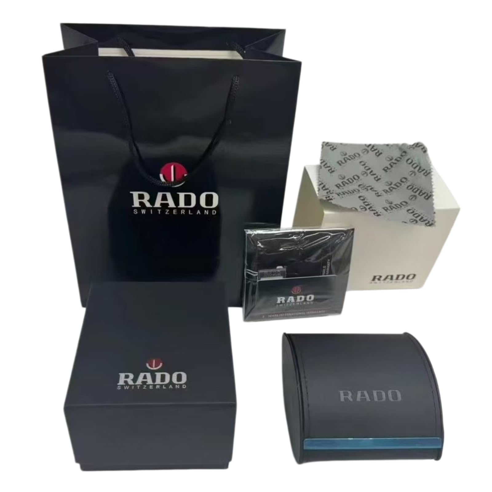 Set Scatola Conservazione Orologio Singolo Esterno Nero Opaco Fodera Morbida Custodia Viaggio Set per RADO Centrix