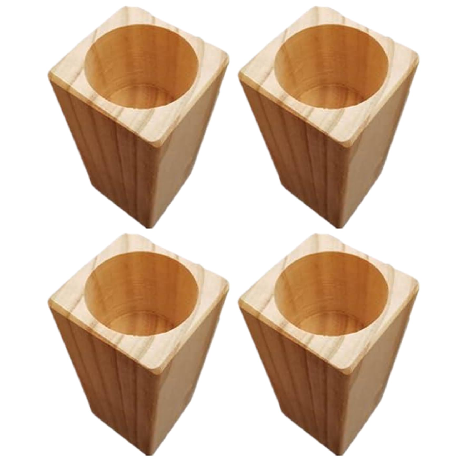 4 elevadores de cama de madera de 4 pulgadas con 2 recortes redondos, multifuncionales, elevadores de sofá para mayor almacenamiento y comodidad