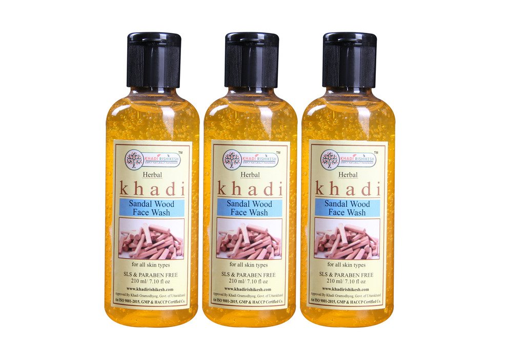 KHADI RISHIKESH Herbal Sandalwood Face Wash Combo Set Pack Of 210ml X