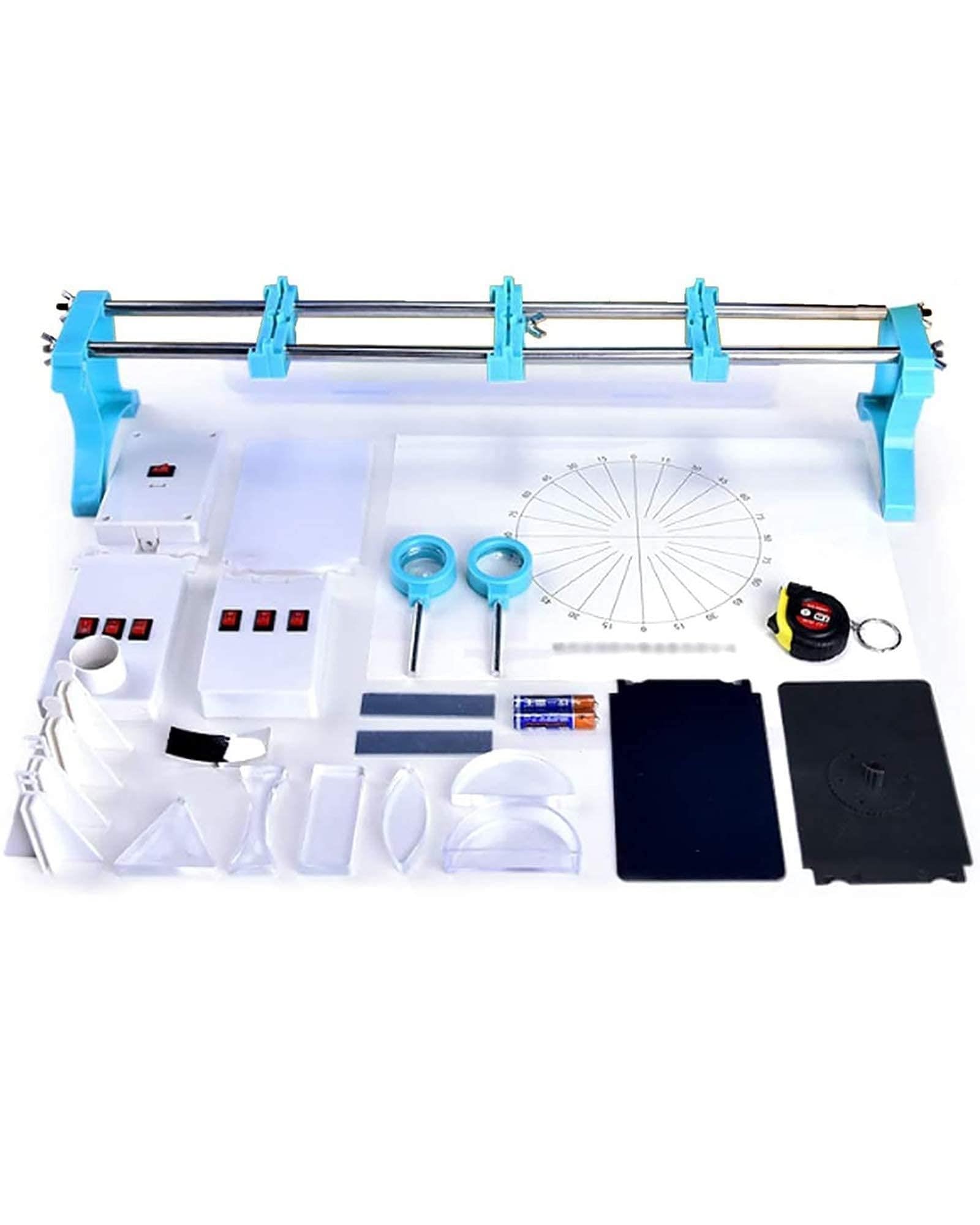 30 Pezzi Ottica Attrezzatura da Laboratorio Fisico Banco Ottico Nessun Assemblaggio Richiesto Kit da Laboratorio Fisico Strumenti di Apprendimento Ottico for Bambini
