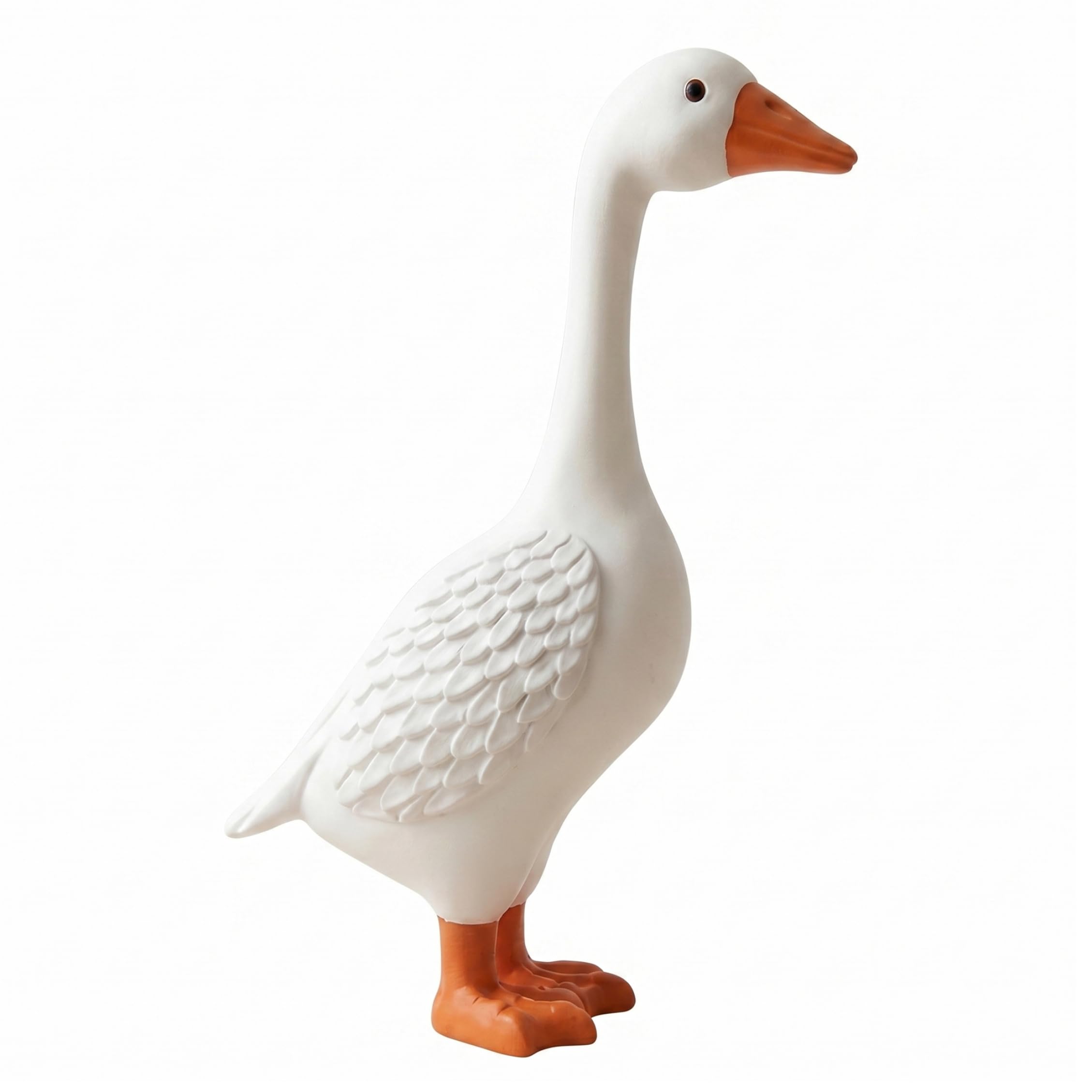 Neptuiby Gooses Statue, 12 Inch Office Desk Decor Realistic Resin Animal Figurine For Home & Office Spaces, White