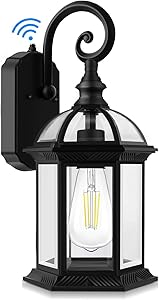 Exterior Dusk to Dawn Sensor Outdoor Wall Lantern, Waterproof Porch Wall Light Fixtures with Photocell, 100% Aluminum, Anti-Rust Matte Black Wall Sconce with Clear Glass for Doorway Garage Hallway