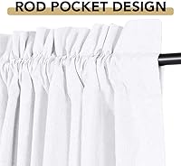 Vista 6 de H.VERSAILTEX Cortinas de aspecto de lino 100% opacas de 63 pulgadas de largo para dormitorio con bolsillo para cortinero, cortinas de ventana