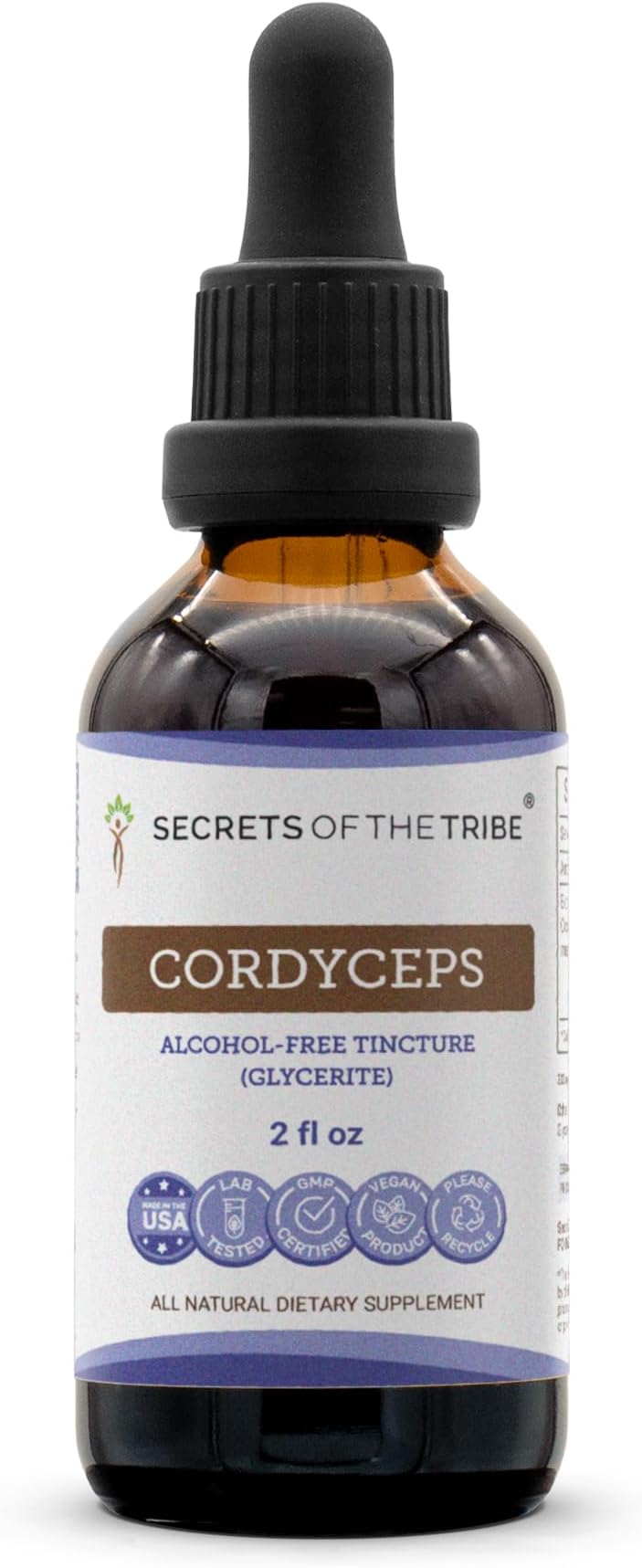 Cordyceps Tincture Alcohol-Free Extract, Organic Cordyceps Cordyceps Sinensis Vitality and Stamina 2 oz