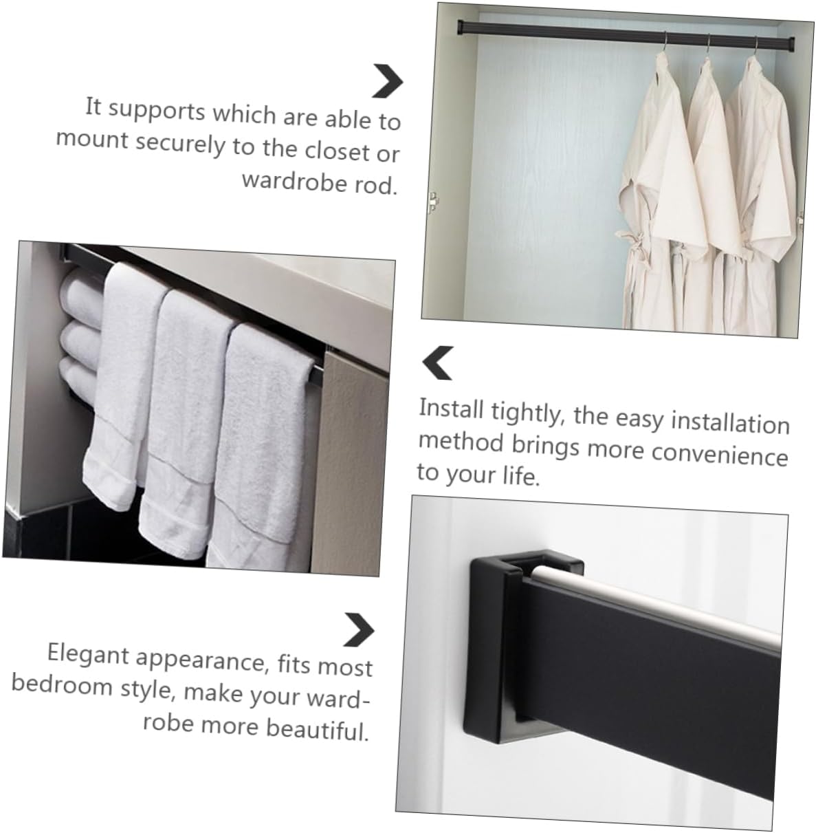 DECHOUS 20pcs Aluminum Alloy Closet Rod Bracket Heavy Duty Hanger Holder for Wardrobe Clothes Rod Seat for Easy Installation and Use