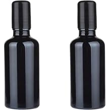 2 Pcs 50ml Large Glass Roll On Bottles For Castor Oil Stainless Steel Roller Ball Container Essential Oil Rolling Ball Bottle