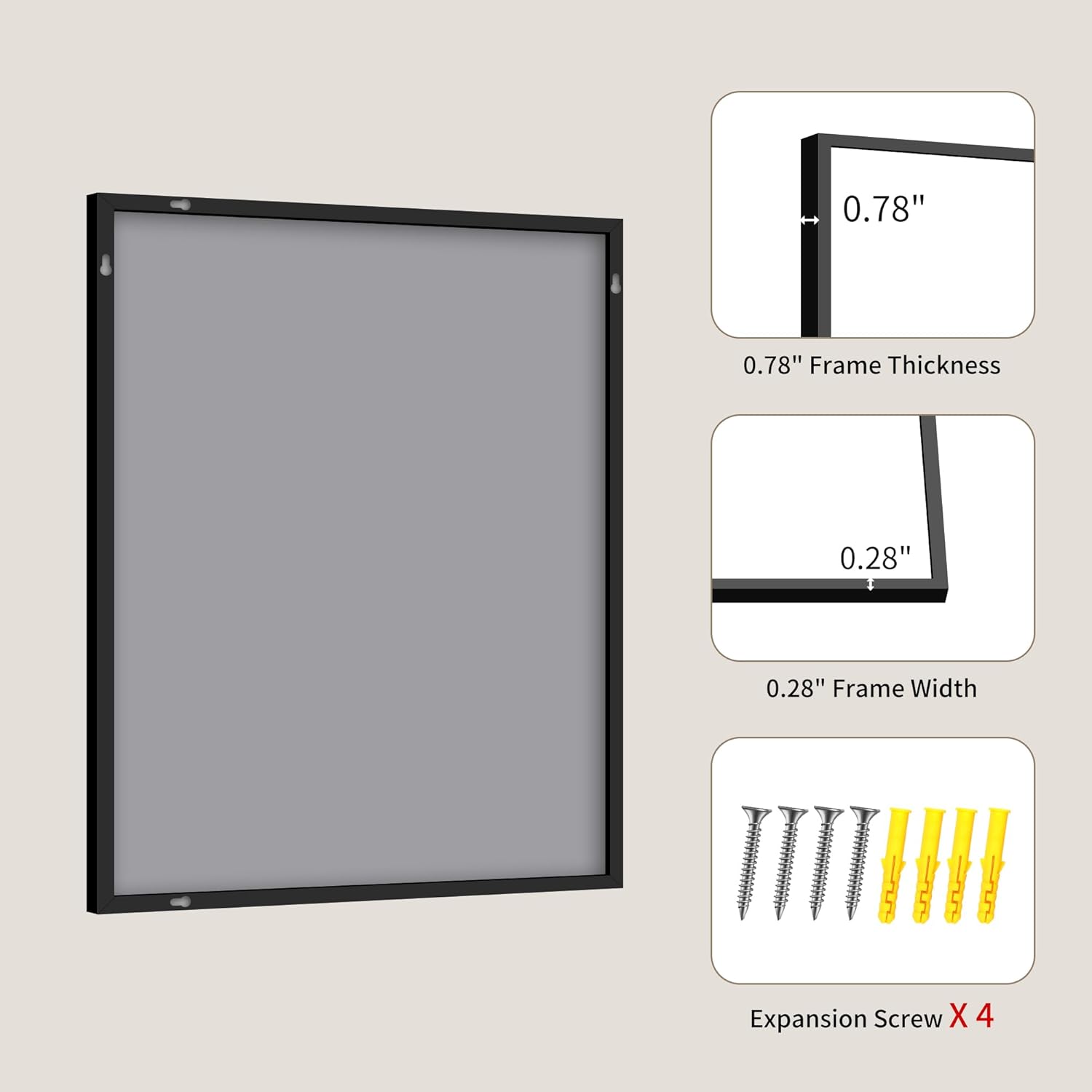 YIROMAN Bathroom Mirror 18"x24", Black Bathroom Mirrors for Over Sink with Aluminum Frame, Rectangular Vanity Mirror with Right Angle, Wall Mirror for Oversink, Vanity, Bedroom, Living Room