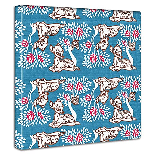 ディズニー バンビ アートパネル 30cm × 30cm 日本製 ポスター おしゃれ インテリア 模様替え リビング 内装 ブルー 北欧 ポップ ファブリックパネル dsn-0175-bl