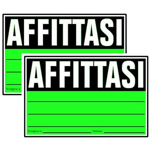 Cartello Area AFFITTASI 2 Pezzi - 20x30cm - PVC Ultra