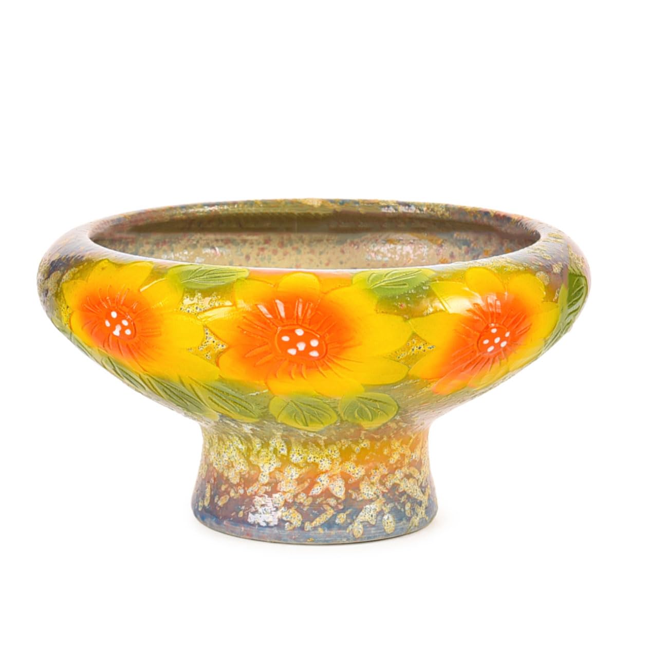 DFGHNBVC Succulent Pot With Drainage Hole Filter Gasket, 9.6" Plant Pots, Bohemian Ceramic Succulent Planter Pot For Small Plant,Yellow
