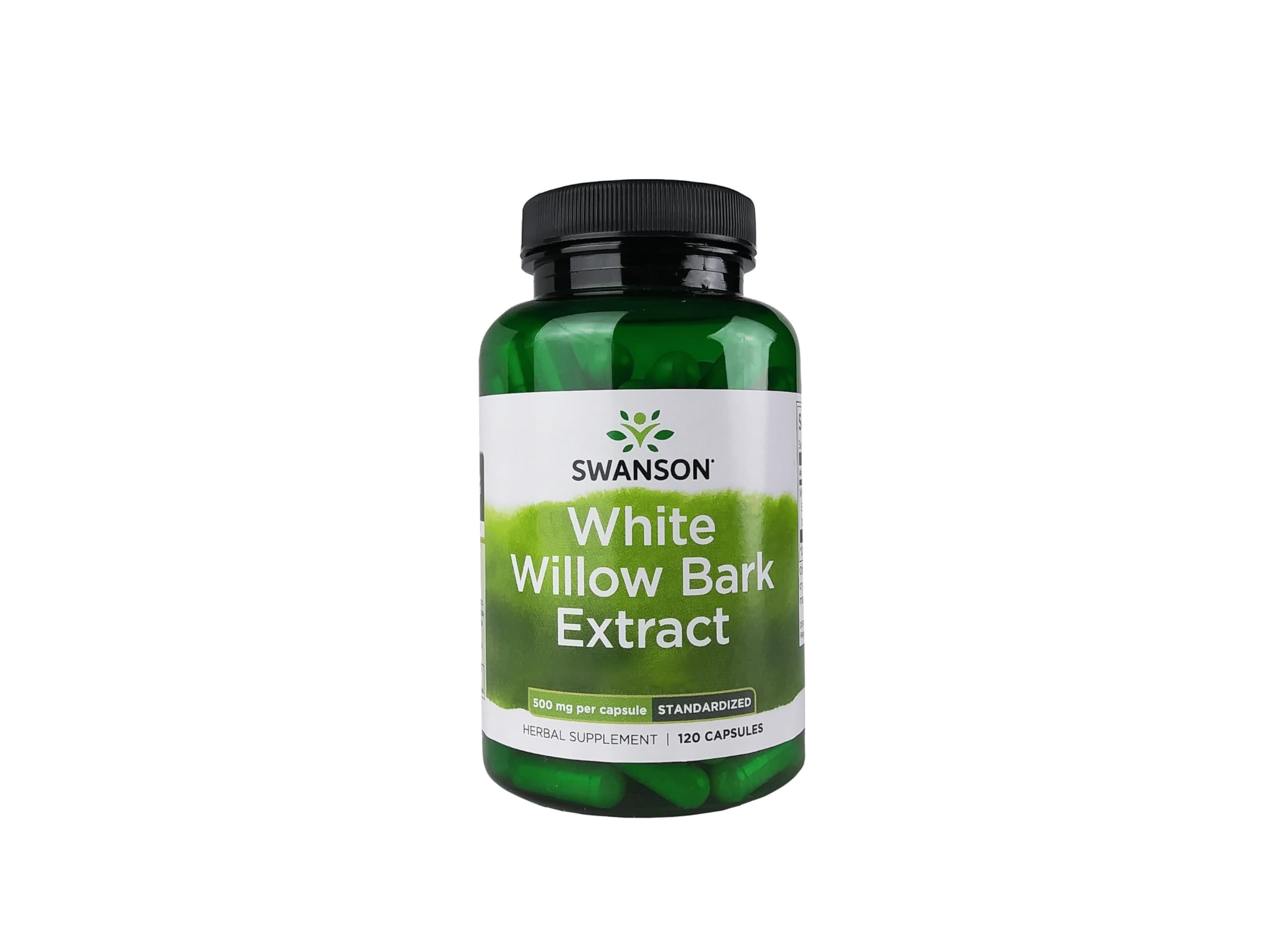 Swanson White Willow Bark Extract - Promotes Joint Support and Muscle Relief - Standardized to 15% Salicin - Natural Supplement with No Stomach Irritation - (120 Capsules, 500mg Each)