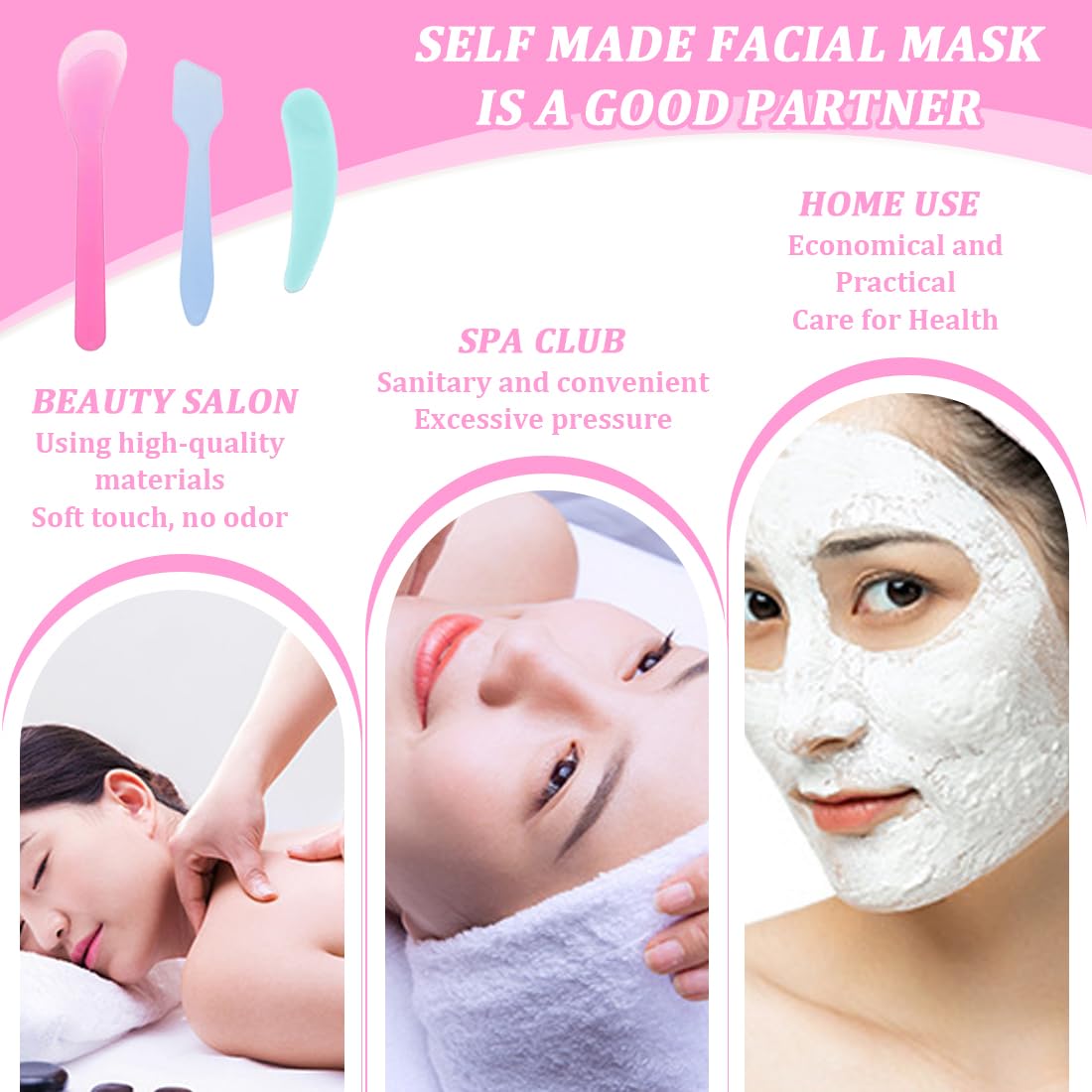 Set e kit da trucco, 12 pezzi di spatola per il trucco in plastica, spatola per crema mini cucchiaio per maschera cosmetica raschietto per lavaggio (colori casuali)
