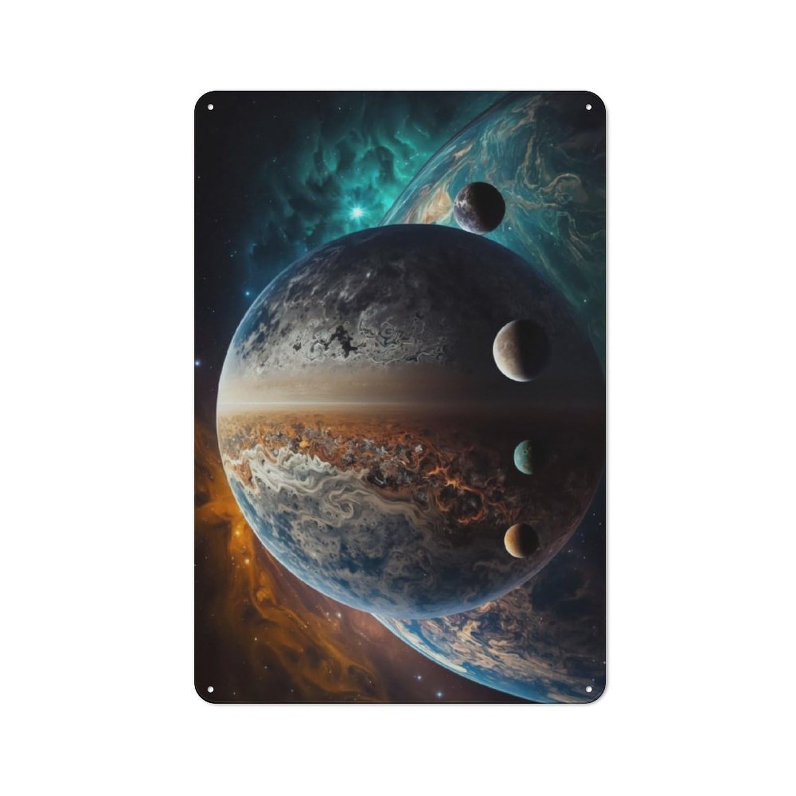 Junmoney Exoplanet Wolf 1061C Office Metal Sign 30X20cm, Understated Office Wall Decor For Workspace, Cafe, Shop Or Desk Area