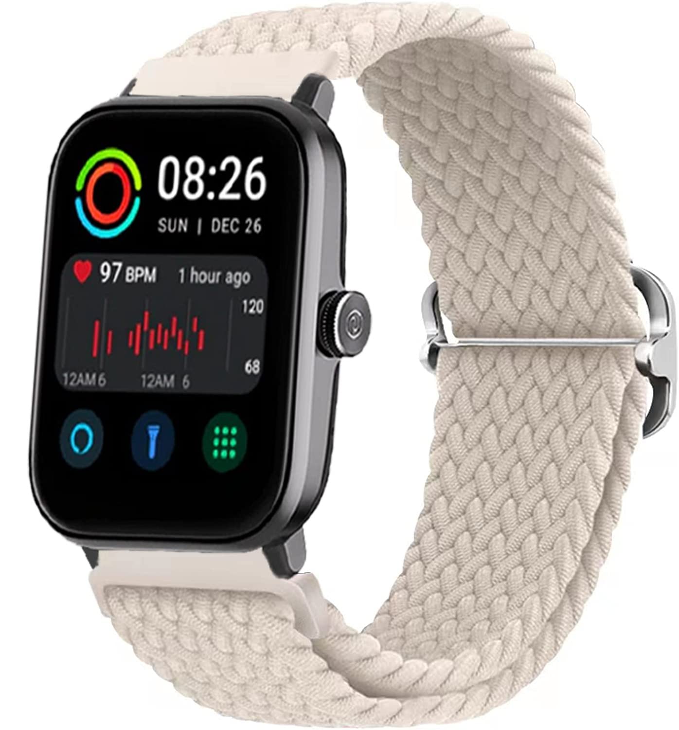 ARTMU Band Compatible with FireBolt Ninja Pro (BSW011) 20mm Nylon Strap, Adjustable Smartwatch Strap (Moonlight) (B0BRNJY93S) Amazon Price History, Amazon Price Tracker