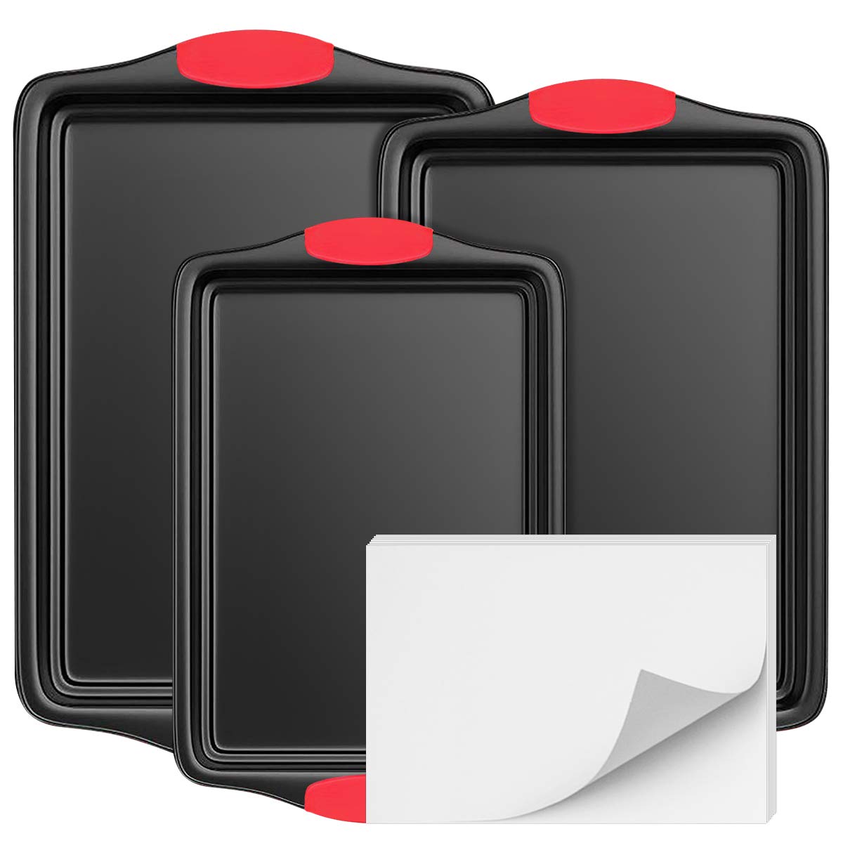 Buy Baking Sheets, SKOCHE 3 Pack Nonstick Baking Sheets with 50 Pcs